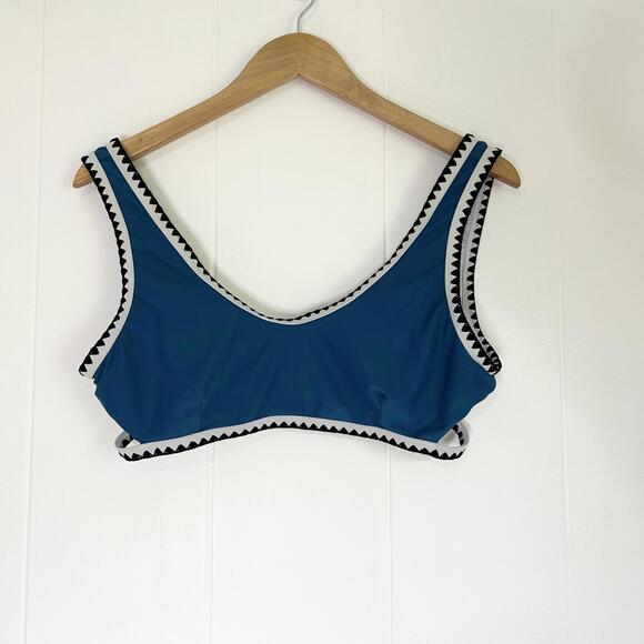 Other - Unbranded Blue Crochet Cutout Bikini Top Swimwear Women's Large